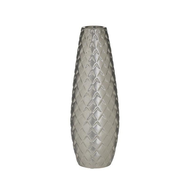 Inart Βάζο Κεραμικό Ασημί 11x11x30 Κωδικός: 3-70-498-0037