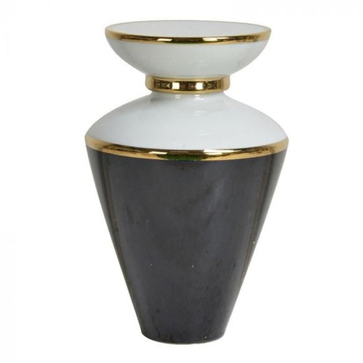 Inart Βάζο Κεραμικό Μαύρο/Λευκό 20x20x30 Κωδικός: 3-70-046-0009