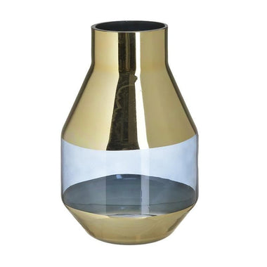 Inart Βάζο Γυάλινο Χρυσό/Μπλε 19x30 Κωδικός: 3-70-670-0048
