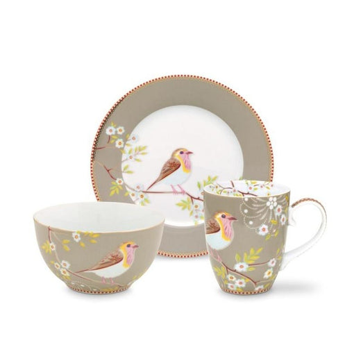 PIP Σετ Πρωινού Πορσελάνινο ‘Early Bird’ Χακί