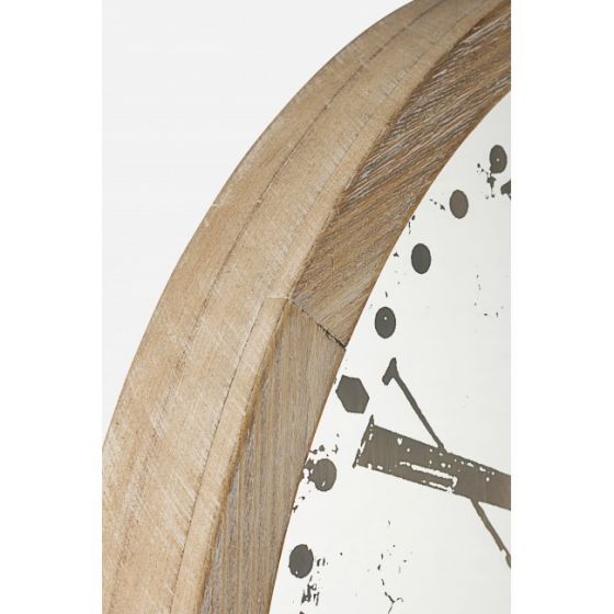 Bizzotto Ticking Ρολόι Τοίχου Mdf Natural/Λευκό 60x6,5x60 Κωδικός: 0182250