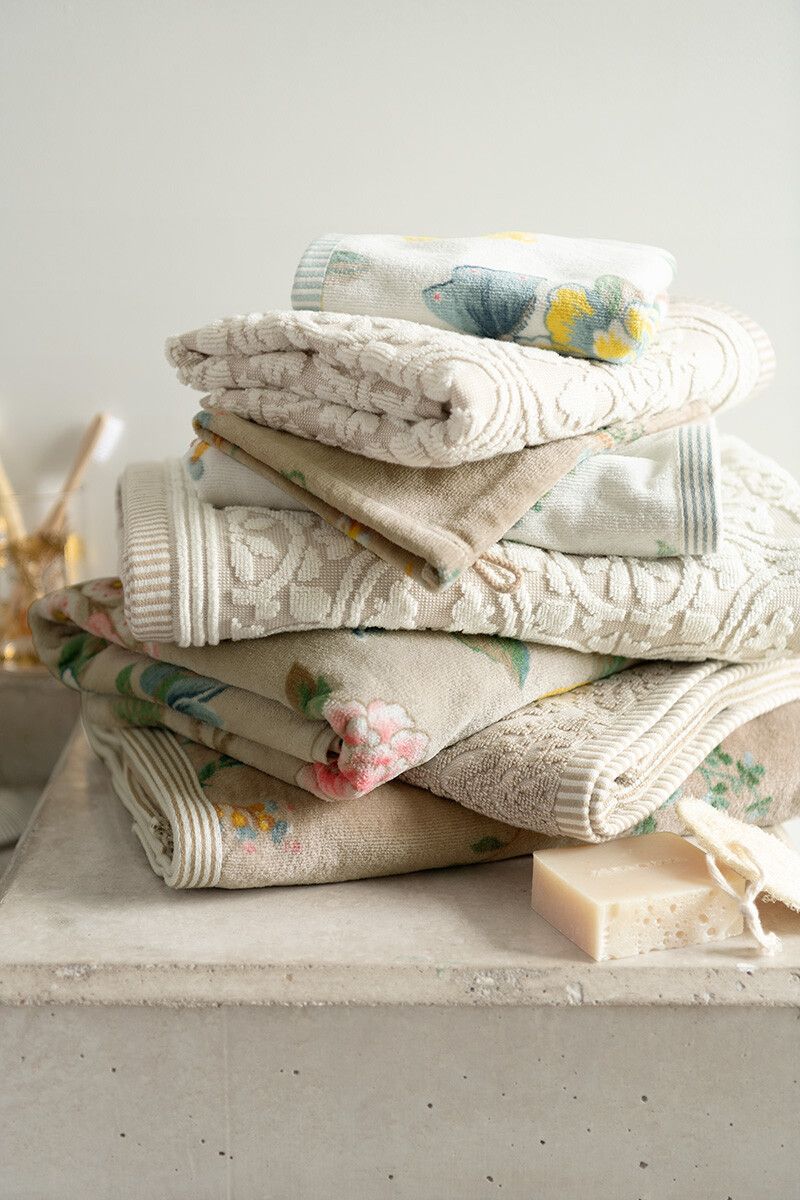 PIP STUDIO LES FLEURS ΠΕΤΣΕΤΑ ΜΠΑΝΙΟΥ KHAKI 55Χ100